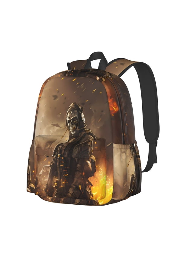 Apocalyptic Skull Soldier Pattern Student Backpack,Backpack for School,Lightweight Bag,Travel Backpack,Outdoor Backpack,Large Capacity Backpack