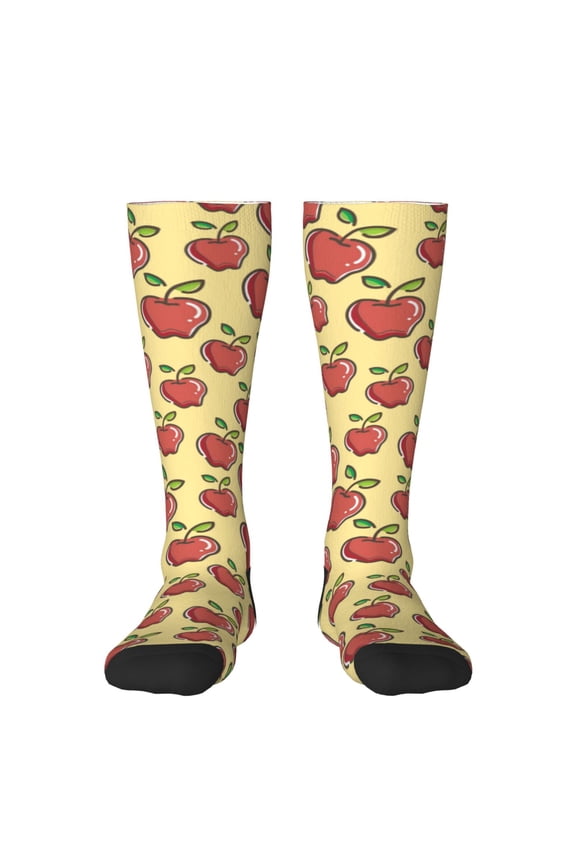 Apple Pattern Women’s Knee High Crew Socks,Trouser Socks Comfortable, Breathable, Moisture-Wicking and Soft