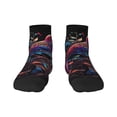 thumbnail image 1 of Rateoe Artistic Colorful Bird Pattern Quarter Crew Socks,Toe Seamed Ankle Socks,Cotton Cushioned Breathable Athletic Crew Sports Socks, 1 of 7