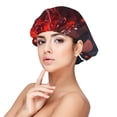 thumbnail image 1 of Rateoe Artistic Dewdrop Rose Pattern Silk Satin Hair Bonnet for Sleeping, Adjustable Sleep Cap Turban for Women , Curly Straight Hair Long Large Braid, 1 of 6