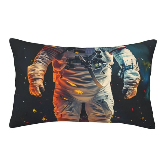 Rateoe Astronaut Cosmic Rainbow Pattern Pillow Covers with Invisible Zipper(Pillows are not Included) Standard Pillowcases-20"x30"