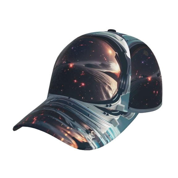 Rateoe Astronaut Helmet Reflections Pattern Mens Baseball Cap Adjustable Curved Brim Hat, Soft Cotton Sports Cap for Outdoor, Casual, and Everyday Wear, Comfortable & Breathable