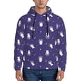 thumbnail image 1 of Rateoe Astronaut Rabbit Pattern Mens Hoodie, Pullover Hooded Sweatshirt, Kangaroo Pocket Hoodie Ideal for Daily Wear, Travel and Home-Medium, 1 of 7