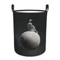 thumbnail image 1 of Rateoe Astronaut Sitting On Mercury Planet Pattern Round Laundry Hamper Basket, Tall Hamper Basket for Blanket Storage, Nursery Clothes Hamper for Laundry in Bedroom and College Dorm-Medium, 1 of 6