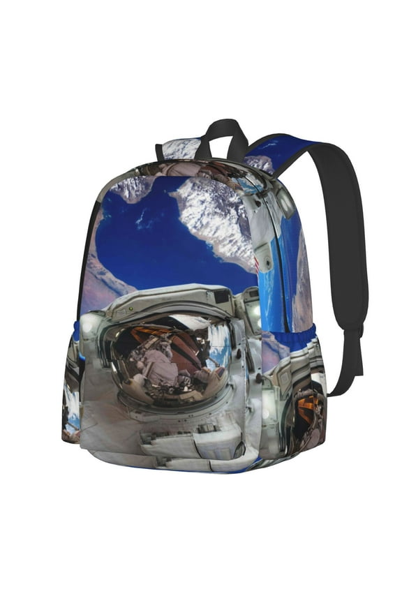 Astronaut in Outer Space Pattern Student Backpack,Backpack for School,Lightweight Bag,Travel Backpack,Outdoor Backpack,Large Capacity Backpack