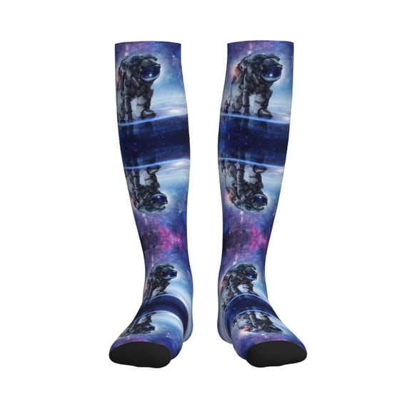 Rateoe Astronauts Start Running Compression Socks for Women and Men 20-30mmHg-Circulation Support Socks Knee High Nurse Pregnant Running Medical and Travel Athletic