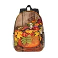 thumbnail image 1 of Rateoe Autumn Bouquet Pumpkin For Thanksgiving Pattern Student Backpack Water-resistant Backpack 15-inch Laptop Backpack Lightweight Adjustable School Backpack, 1 of 4