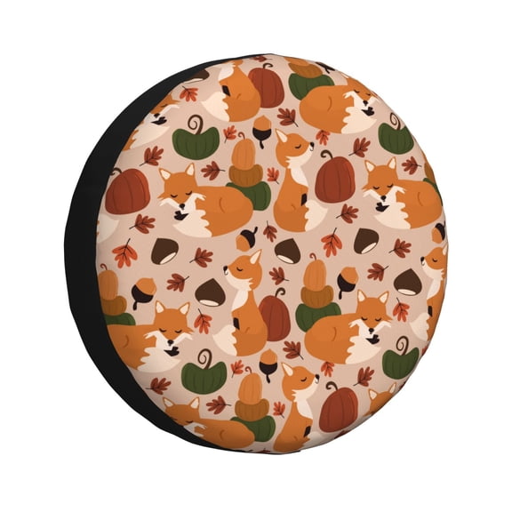 Rateoe Autumn Fox Pumpkin Lazy Pattern Tire Cover Wheel Protectors Weatherproof Wheel Covers Universal Fit for Trailer Rv SUV Truck Camper Travel Trailers Accessories-16 inch