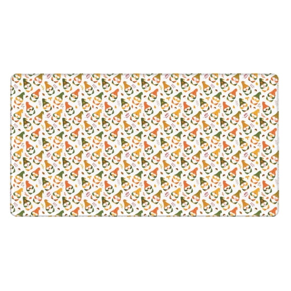 Rateoe Autumn Gnomes Holding Mushroom Print Mouse Pad - Extended Large Gaming Mousepad,Non-Slip Stitched Edge,16x29.5 Inch