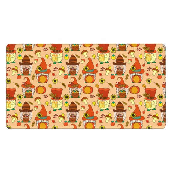 Rateoe Autumn Gnomes Print Mouse Pad - Extended Large Gaming Mousepad,Non-Slip Stitched Edge,16x29.5 Inch