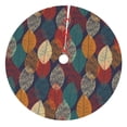 thumbnail image 1 of Rateoe Autumn Leaves Print Christmas Tree Skirt 48" for Xmas Holiday New Year Party Circle Tree Mat Ornaments Decoration, 1 of 7