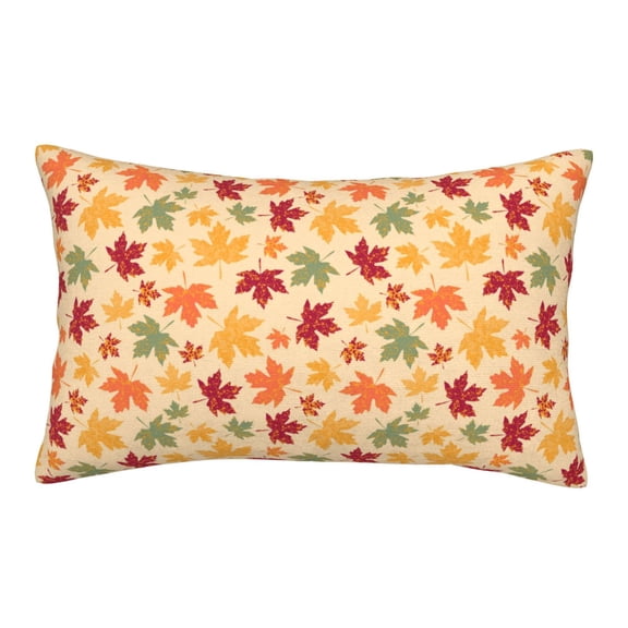 Rateoe Autumn Maple Leaves Pattern Pillow Covers with Invisible Zipper(Pillows are not Included) Standard Pillowcases-16"x24"