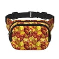 thumbnail image 1 of Rateoe Autumn Mosaic Maple Leaves Print Fanny Pack Belt Bag for Women and Men, Square Double-Layer Waterproof Waist Pack with Adjustable Strap for Hiking, Jogging, Cycling, 1 of 9