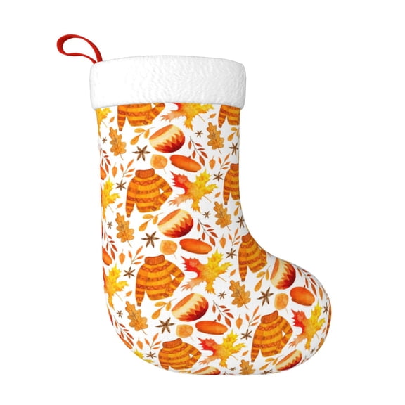 Rateoe Autumn Sweater Warmth Print Christmas Stockings,18 Inch Large Christmas Stockings Decoration Ornaments for Holiday Home Fireplace Indoors