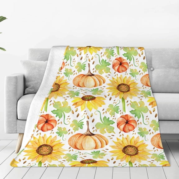 Rateoe Autumn Theme Print Fuzzy Fleece Throw Blanket Extra Large,Super Soft,Fluffy and Warm Blankets for Couch,Bed,All Season Use (60"x50")