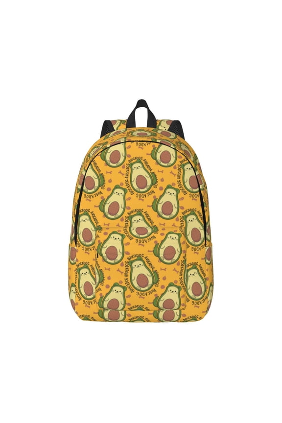 Avocado Dog Pattern Canvas College Laptop Backpack,Travel Daypack,Durable Rucksack Travel Notebook Bag School Backpack Book Bag for Men Women-Medium