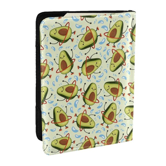 Rateoe Avocado Doing Sport Pattern Passport Holder Wallet Leather Mulit-purpose Travel Wallet Credit Cards Case ,Passport Cover for Women Men-6.5 in