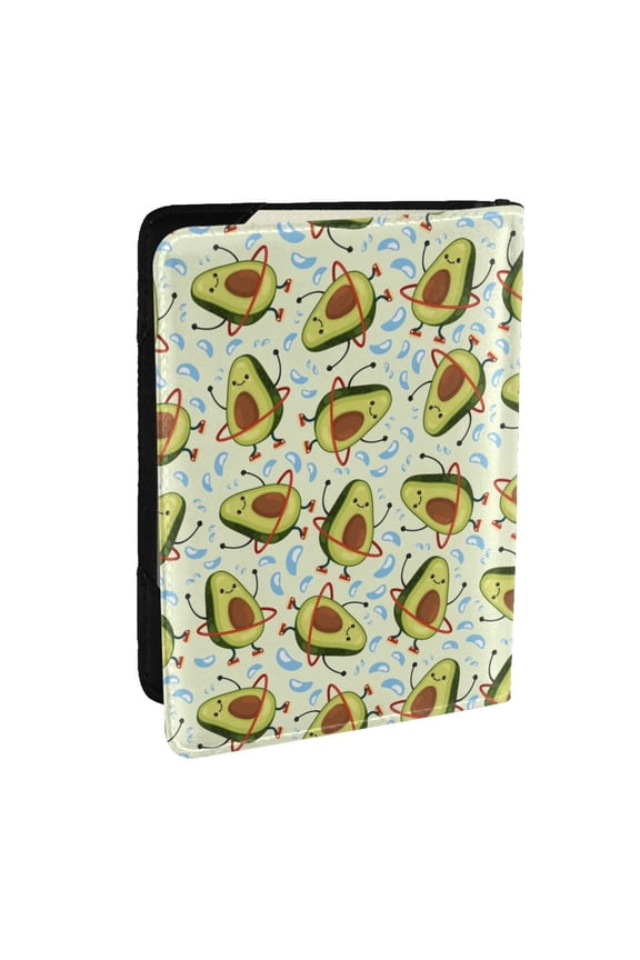 Avocado Doing Sport Pattern Passport Holder Wallet Leather Mulit-purpose Travel Wallet Credit Cards Case ,Passport Cover for Women Men-6.5 in