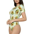 thumbnail image 1 of Rateoe Avocado Doing Sport Printed Women Rash Guard Short Sleeve,Tummy control Swimsuit Surfing Swimsuit Bathing Suit Short-sleeved Onesie UPF 50+, 1 of 6