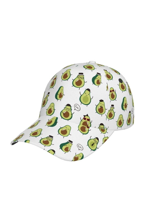 Avocado Friends Pattern Baseball Cap Outdoor Cap Mountain Dad Hat - Unstructured Soft Cotton Cap-Adjustable UV Protection Cap
