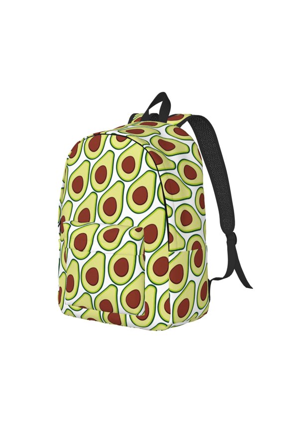 Avocado Pattern Durable Canvas Backpack for Men & Women – Stylish & Lightweight – Adjustable Straps, Multiple Pockets – Fits 15-17 Inch LaptopsMedium