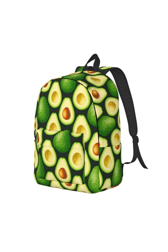 Avocado Pattern Durable Canvas Backpack for Men & Women – Stylish & Lightweight – Adjustable Straps, Multiple Pockets – Fits 15-17 Inch LaptopsMedium