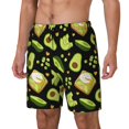 thumbnail image 1 of Rateoe Avocado Toast Pattern Men’s Swim Shorts with Compression Liner – Double-Layered Quick-Dry Swimwear, Comfortable & Stretchy Beach Shorts-X-Large, 1 of 6