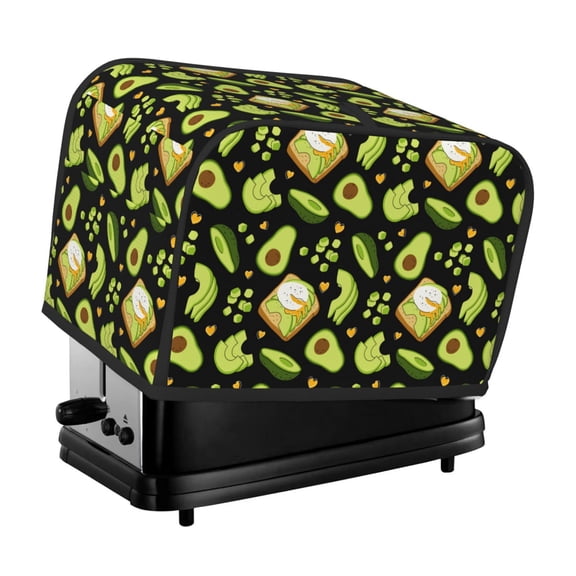 Rateoe Avocado Toast Pattern Toaster Covers 2 Slice Wide Slot,Bread Machine Cover,Bread Dust Cover & Fingerprint Protection,Appliance Covers