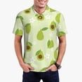 thumbnail image 1 of Rateoe Avocado With Leaf And Flower Pattern Men's Short Sleeve Polo Shirts, Golf Polo Shirts Short Sleeve Performance Moisture Wicking Dry-X-Large, 1 of 6