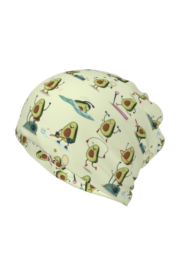 Avocado for Exercise Cotton Slouchy Beanie Hat for Men/Women,Lightweight Oversize Large Thin Skull Cap Night Sleeping Cap