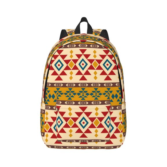Rateoe Aztec Pattern Canvas College Laptop Backpack,Travel Daypack,Durable Rucksack Travel Notebook Bag School Backpack Book Bag for Men Women-Small