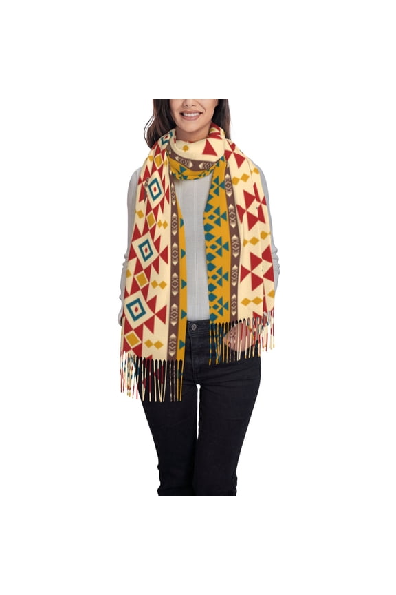 Aztec Women's Traditional Scarf Wrap Tassel Shawl Fringes Neck Head Shawl Retro Scarf
