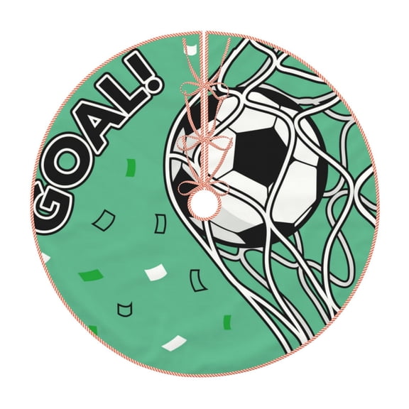 Rateoe BALL INSIDE THE NET GOAL Pattern Christmas Tree Skirt with Ties, Christmas Tree Decorations, Farmhouse Christmas Decor Xmas Holiday Decorations-30"