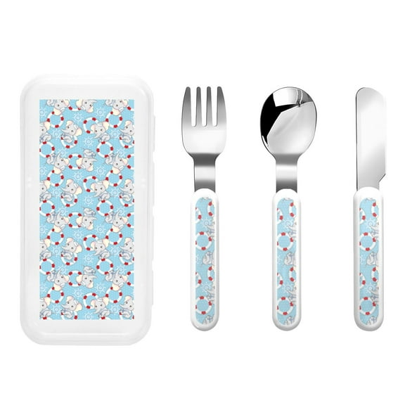 Rateoe Baby Elephant for Stainless Steel Kids Silverware Set - Child and Toddler Safe Flatware - Children's Knife, Fork And Spoon Set