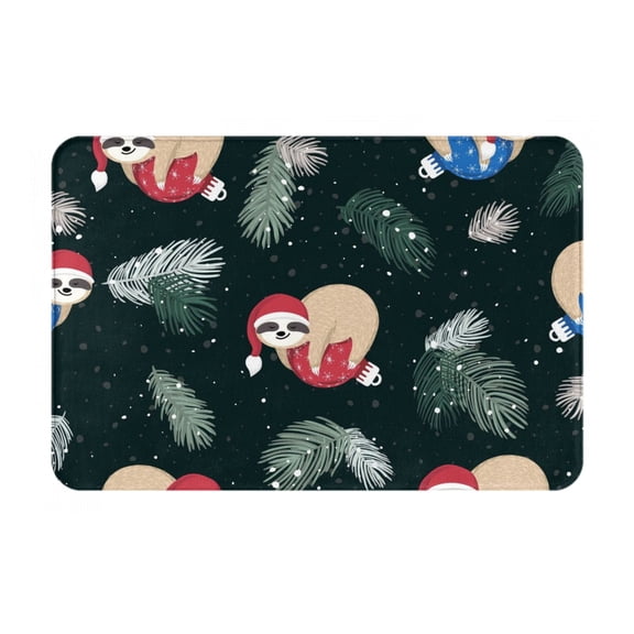 Rateoe Baby Sloths Sleeping Pattern Flannel Door Mat Indoor Outdoor Entrance, Waterproof All-Weather Doormat,Fade Resistant, Low Profile Entryway Mat 16x24in