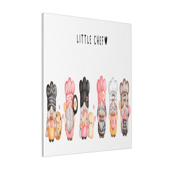 Rateoe Baker Gnome Pattern Decorative Picture – Unique Modern Wall Art, Ready-to-Hang Canvas Print for Home (Vertical)