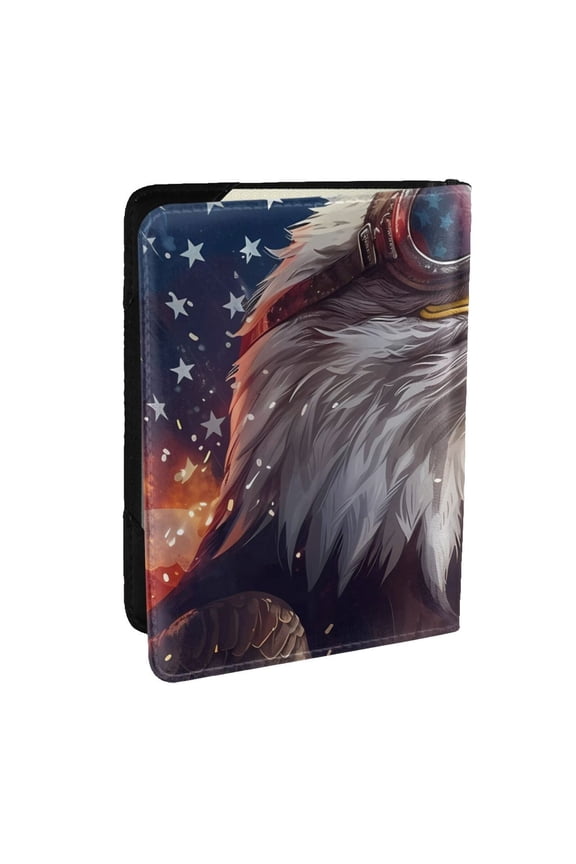 Bald Eagle Pilot Pattern Passport Holder Wallet Leather Mulit-purpose Travel Wallet Credit Cards Case ,Passport Cover for Women Men-6.5 in