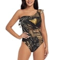 thumbnail image 1 of Rateoe Bald Eagle Soldier Pattern Women One Piece Swimsuits Tummy Control One Shoulder Bathing Suits Ruffle Swimwear-Medium, 1 of 6