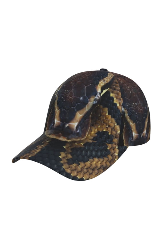 Ball Phyton Snake Pattern Mens Baseball Cap  Adjustable Curved Brim Hat, Soft Cotton Sports Cap for Outdoor, Casual, and Everyday Wear, Comfortable & Breathable