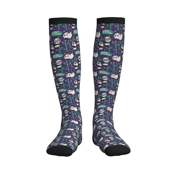 Rateoe Bamboo Panda Compression Socks for Women and Men 20-30mmHg-Circulation Support Socks Knee High Nurse Pregnant Running Medical and Travel Athletic