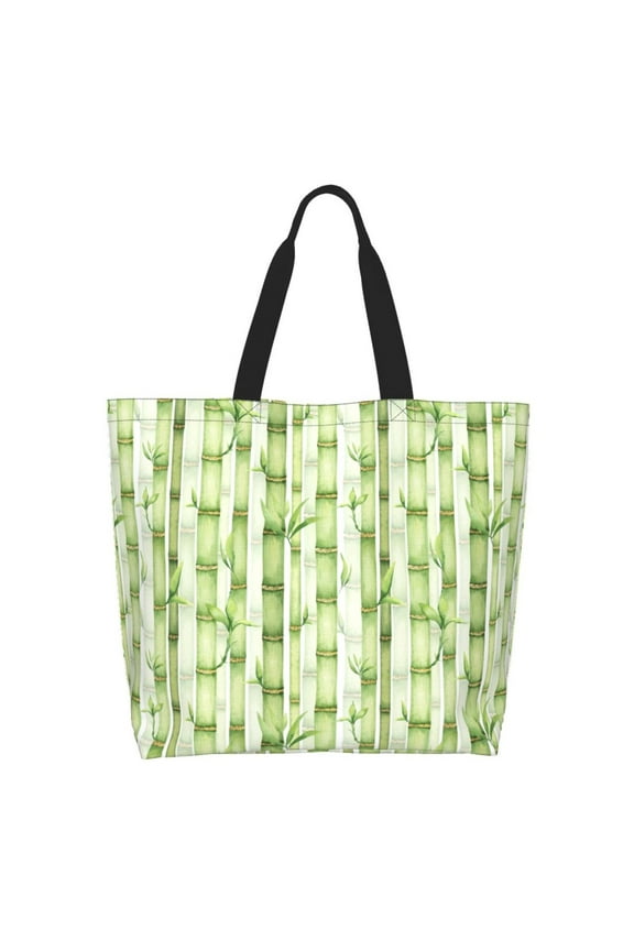 Bamboo Stems And Leaves Tote Bag - Waterproof Lightweight Handbags Travel Shoulder Bag for Hiking Yoga Gym Swimming Travel Beach