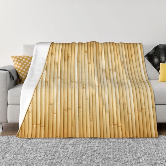 Rateoe Bamboo Wall Pattern Flannel Throw Blanket, Ultra-soft Blanket for Bed, Couch, Car, Hypoallergenic Anti-pilling blanket-50"x40"(Horizontal)