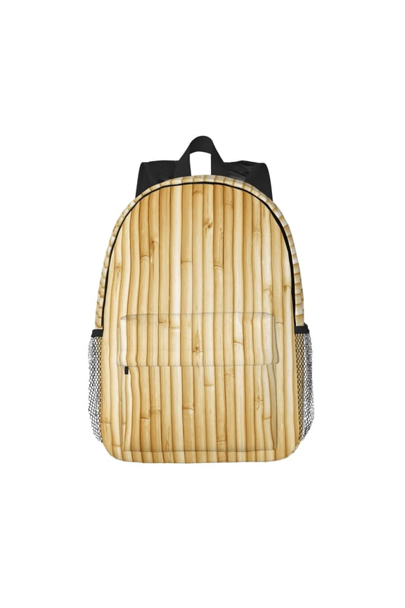 Bamboo Wall Pattern Student Backpack Water-resistant Backpack 15-inch Laptop Backpack Lightweight Adjustable School Backpack