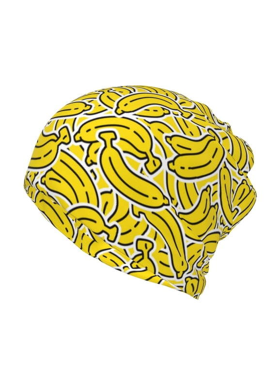 Banana A Cotton Slouchy Beanie Hat for Men/Women,Lightweight Oversize Large Thin Skull Cap Night Sleeping Cap