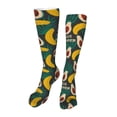 thumbnail image 1 of Rateoe Banana And Avocado print Women's Men's Novelty 20in Crew Socks Cotton Socks Knee High Socks for Walking,Running,Nurses,Pregnancy-One Size, 1 of 8