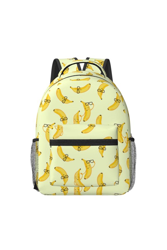 Bananas Pattern Durable Student Backpack Laptop Bag- Ergonomic Design, Waterproof Twill Fabric - Ideal for School, Travel, and Outdoor Activities-One Size