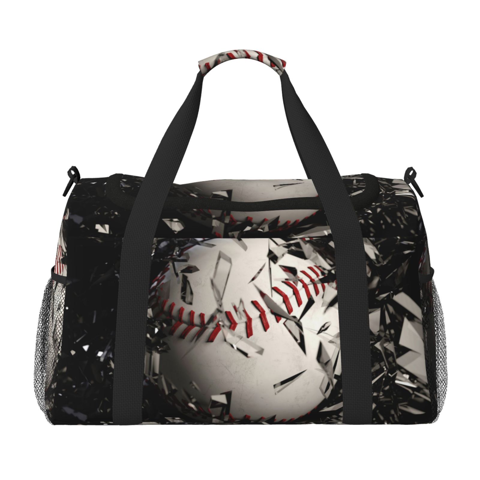 Rateoe Baseball Breaking Glass Pattern Gym Bag for Women, Duffle Bag for Travel with Wet Pocket, Carry on Weekender Bags for Women, Water Resistant Travel Bag Duffel Bag