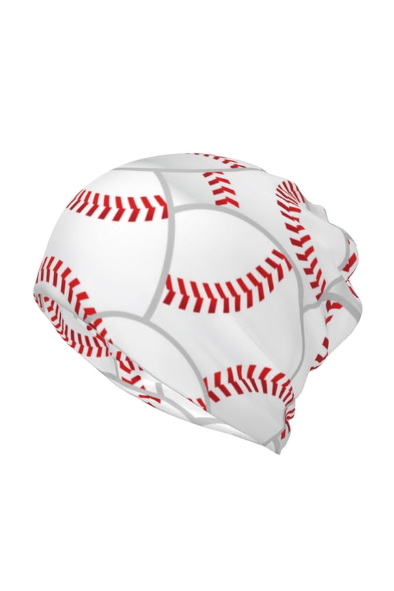 Baseballs Cotton Slouchy Beanie Hat for Men/Women,Lightweight Oversize Large Thin Skull Cap Night Sleeping Cap