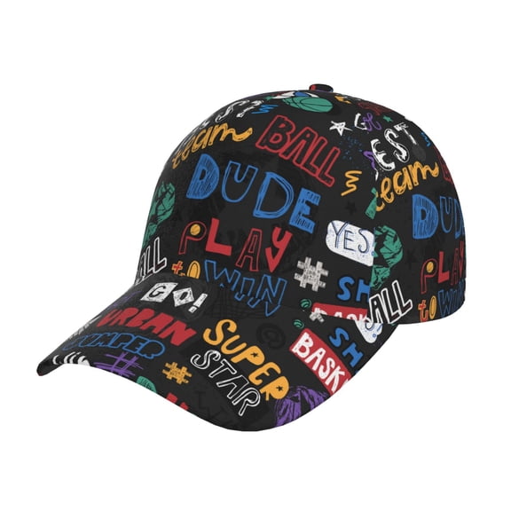 Rateoe Basketball Pattern Baseball Cap Outdoor Cap Mountain Dad Hat - Unstructured Soft Cotton Cap-Adjustable UV Protection Cap
