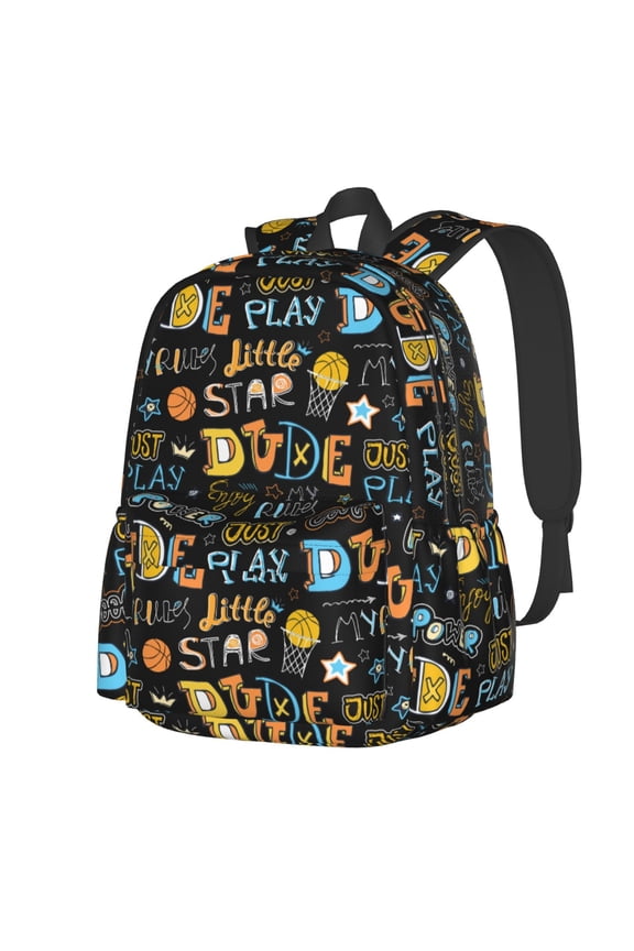 Basketball Pattern Student Backpack,Backpack for School,Lightweight Bag,Travel Backpack,Outdoor Backpack,Large Capacity Backpack